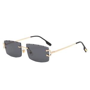 Gafas de Sol Personalizadas sin Marco, Unisex, Lentes de PC con Protección UV400, Estilo Instagram, Marco Pequeño, Bordes con Corte de Diamante, para Uso en Exteriores y Calle - Product Image 5