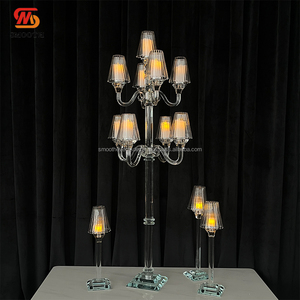 SMOOTH Tall Luxury Crystal <b>Clear</b> Glass Centerpiece <b>Table</b> Decoration Crystal Wedding Candle Holder for Events Decor - Product Image 4