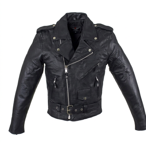 Nueva Chaqueta de Cuero Genuino para Hombre, Estilo Motero, Ajustada, Moderna, Personalizada, Negra, Talla Grande 8XL - Product Image 1