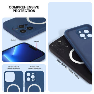 Funda de teléfono de imitación de silicona con cubierta completa Protección de cámara <span class=keywords><strong>Forro</strong></span> de microfibra suave Funda de teléfono de carga magnética <span class=keywords><strong>para</strong></span> <span class=keywords><strong>iPhone</strong></span> 14 - Product Image 6