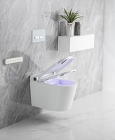 WC intelligent mural sans réservoir, électrique, automatique, avec siège chauffant et fonctions multiples pour salle de bain moderne