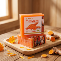 Savon éclaircissant et nettoyant rapide OEM fait main au curcuma, correcteur de taches sombres sur les jointures, savon en barre blanchissant à l'acide kojique pour tous types de peau