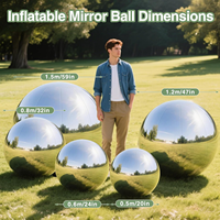 Ballons miroir gonflables argentés imprimés UV, imperméables et résistants aux intempéries, pour robes de mariée réfléchissantes, événements et publicité