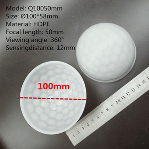 Q10050 en forma de cúpula Cuerpo Humano infrarrojos de 100mm de diámetro <span class=keywords><strong>sensor</strong></span> PIR de plástico de HDPE tipo de lente <span class=keywords><strong>fresnel</strong></span> 100x58mm focal longitud 50mm - Product Image 2