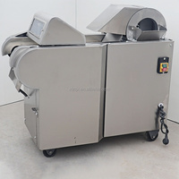 Commerciële automatische groentesnijder van roestvrij staal, multifunctionele voedselsnijder voor aardappelchips, friet en schijfjes.