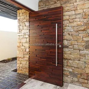 Villa di lusso su misura pivot principale porta in legno massello stile europeo casa ingresso pivot porta in legno massiccio