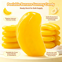Fabrieksgroothandel Peeling Banana Gummy Candy Grappige Schilervaring Fruit Smaak Kauwgom Snoep Bulk Leverancier