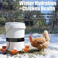 Chauffe-eau pour poulets : Ceinture chauffante en caoutchouc silicone pour l'hiver, compatible avec les seaux thermos RentACoop, convient à la plupart des seaux de 2 à 5 gallons