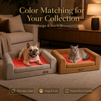 Canapé-lit pour animaux de compagnie avec thérapie par lumière rouge pour chiens, soulagement de la douleur, 660nm 850nm, contrôleur filaire, fournisseur OEM ODM, marque privée pour usage domestique et commercial
