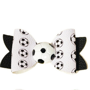 Pinza para el pelo con lazo y estampado de fútbol de la Copa <span class=keywords><strong>Mundial</strong></span> 2026, de cuero, accesorio deportivo para el pelo para niñas, regalo para aficionados al fútbol - Product Image 6