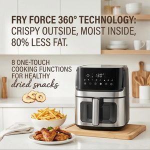 Freidora de Aire <span class=keywords><strong>El</strong></span>éctrica Multifuncional de 6.5L con Pantalla LED Táctil, Acero Inoxidable, Antiadherente, Sin Aceite, Ventana Visible, para <span class=keywords><strong>el</strong></span> Hogar - Product Image 4