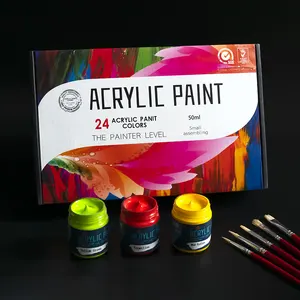 Ensemble de peinture acrylique 24 couleurs 50ML, meilleure qualité pour les peintures d'art, peinture acrylique DIY