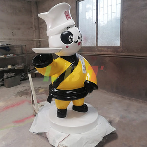 Sculpture de panda en fibre de verre pour extérieur, à poser au sol, figurine animale de style dessin animé IP Mall - Product Image 3