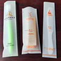 Sac d'emballage en plastique CPE givré jetable et imperméable personnalisé avec impression en héliogravure pour articles d'hôtel, trousses de voyage et fournitures pour invités