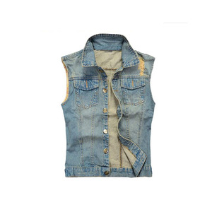 Veste <span class=keywords><strong>en</strong></span> <span class=keywords><strong>jean</strong></span> à revers <span class=keywords><strong>sans</strong></span> manches <span class=keywords><strong>pour</strong></span> hommes, nouveau Design, Logo personnalisé, coupe Slim décontractée, <span class=keywords><strong>jean</strong></span> Hip Hop, <span class=keywords><strong>gilet</strong></span> archaïtique à trou chauffant, 2023 - Product Image 5