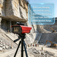 Détecteur de déplacement laser pour surveillance structurelle sur les lieux d'incendie, affichage HD double écran, suivi des déformations, outil d'avertissement de colapsation