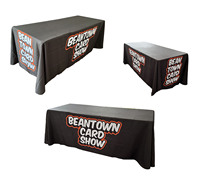 Nappe de table à cocktail pour salon commercial publicitaire pour bar Logo personnalisé et couverture de table ajustée en spandex design