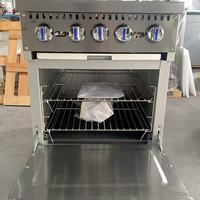 Cuisinière professionnelle au propane en acier inoxydable à 4 brûleurs avec four, équipement de restauration pour hôtel