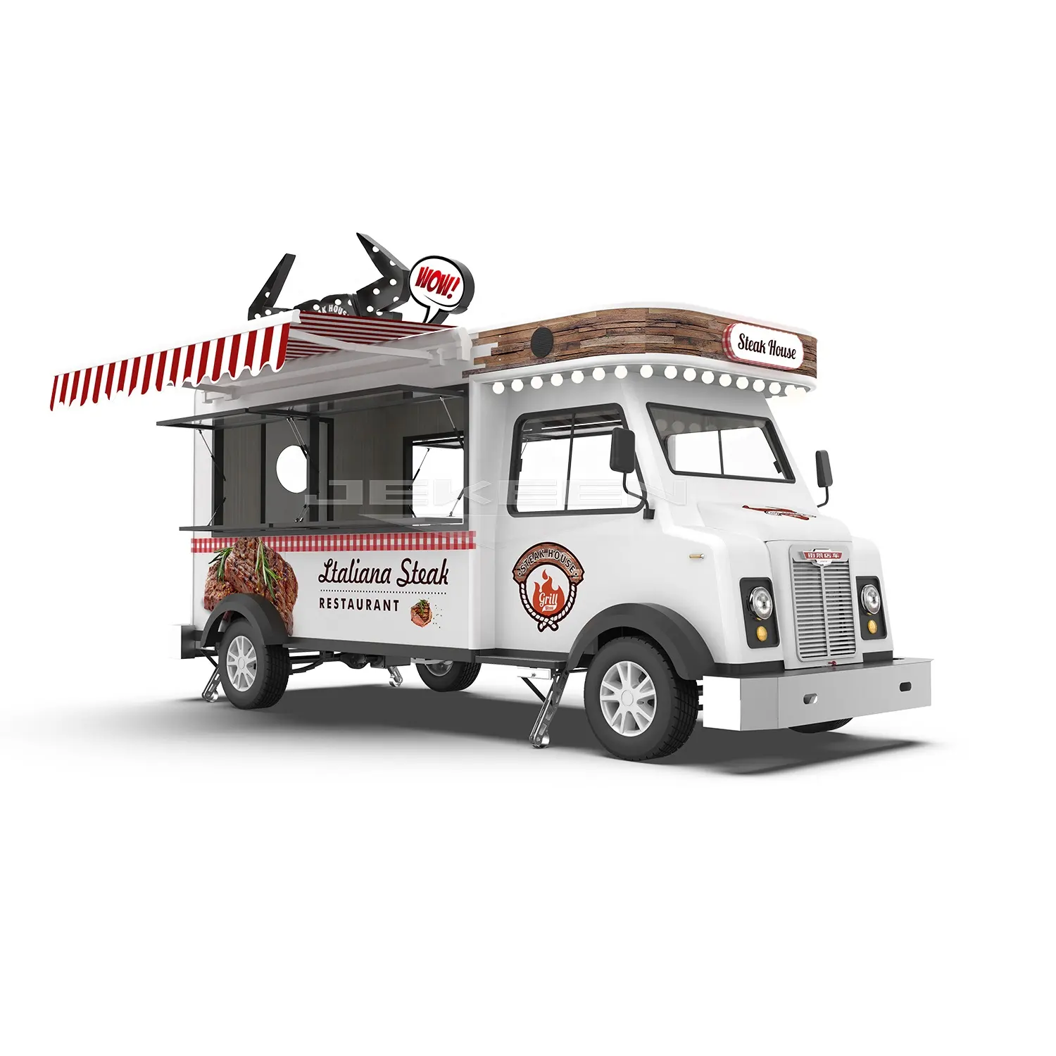 JEKEEN barbekü makinesi mobil aperatif dükkanı elektrikli gıda kamyonu römork
