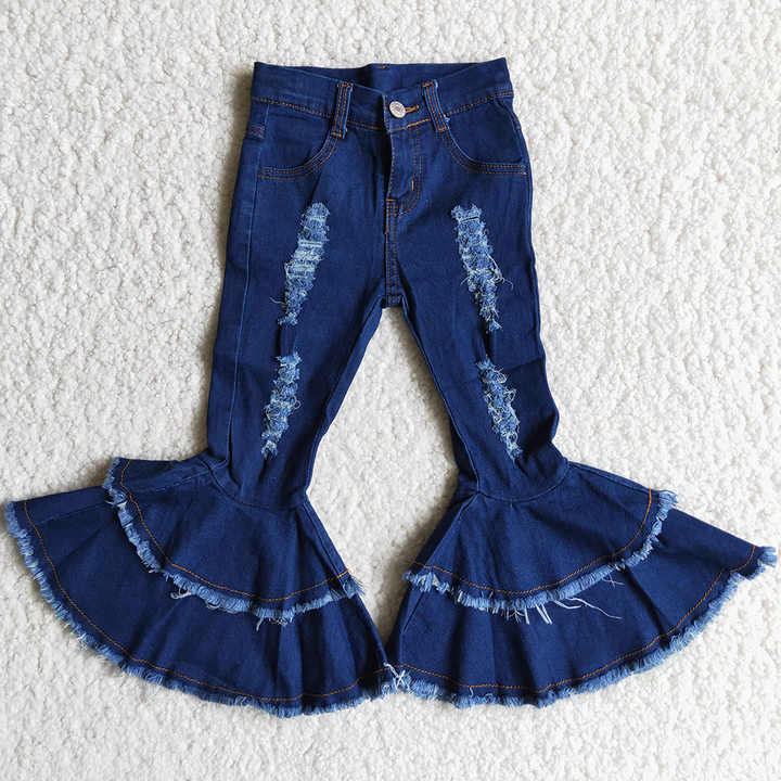RUFFLE DETAIL DENIM でしょ PANTS