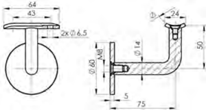 SS316L gương kết thúc 42.4mmtube stainlesssteel tay vịn fittingrailing cầu thang lan can phụ kiện lan can khung W Neo vít - Product Image 5
