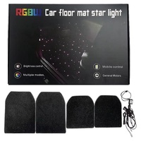 Tapis de sol lumineux pour voiture, lumière d'ambiance USB 5W, ciel étoilé, tapis de sol LED, intérieur, commande vocale UM099 OLIVER, compatible
