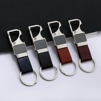 Porte-clés décapsuleur en métal, porte-clés en cuir PU, porte-clés en cuir, logo laser