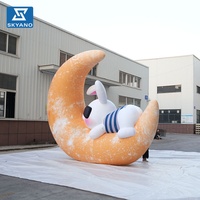 Modèle gonflable géant personnalisé de Lapin de Jade de dessin animé pour l'extérieur, idéal pour les sites touristiques et les événements du Festival de la Mi-Automne