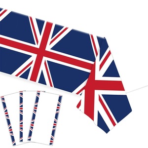 Union Jack Disposable <b>Tablecloth</b> 130x220cm Printed <b>Plastic</b> Sheet Party Decor Outdoor Picnic Use - Product Image 4
