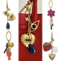 JS 2026 Nieuwe Amerikaanse Europese Stijl Tas Accessoires Haakwerk Bloem Aardbei Vis Hart Boze Oog Sleutelhanger Charms DIY