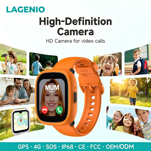 LAGENIO Stylish K3 4G LTE Kids Smart Watch SIM Card HD Video Call WIFI GPS LBS Tracking Pedometer SOS Smart Watch for Student