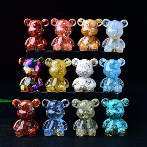 Ornements d'ours sans visage en cristal naturel, blanc, jaune, violet, pour la décoration de la maison, du salon, du bureau, pour enfants - Product Image 1