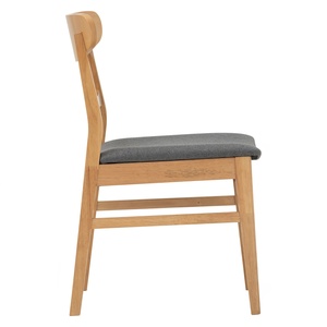 เก้าอี้ทานข้าวไม้โอ๊คมาเลเซียสีธรรมชาติทรง MARLO สไตล์โมเดิร์นกลางศตวรรษ พร้อมที่นั่งสบายสำหรับร้านกาแฟ - Product Image 3