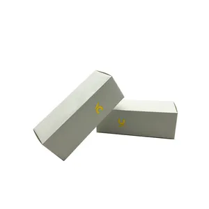 custom made various size white paper boxes with spot UV varnishing and hot stamping