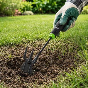 Herramienta de Cultivo para Excavar y Trasplantar, Rastrillo Pequeño de Mano con Horquilla y Pala, con Mango de Agarre Suave - Product Image 1