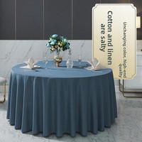 Nappe de banquet haut de gamme pour hôtel et restaurant, grande, en tissu mélangé coton-lin, design simple, personnalisable