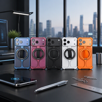 Coque de téléphone antichoc en alliage d'aluminium avec support magnétique rotatif à 360° pour iPhone 18 17 16, protection intégrale anti-chute