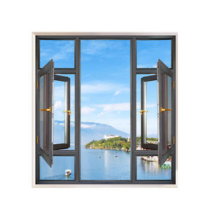 Fenêtre à battant sans cadre à ouverture automatique électrique, en verre noir isolant, fenêtre à <span class=keywords><strong>baie</strong></span>, fenêtre à battant à rupture de pont thermique - Product Image 4