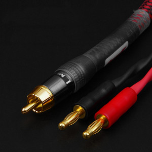 Hifi מפלצת רמקול כבל כפול rca כפול בננה תקע ראש סיכה תקע קו נחושת טהור שילוב מיגון עבור hdtv - Product Image 3