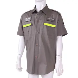 Kaus seragam keamanan pria, baju keamanan lengan pendek ukuran Plus untuk penjaga keamanan personel keamanan