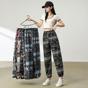 <span class=keywords><strong>Pantalones</strong></span> Harem Tailandeses para Mujer, Estilo Étnico de Xishuangbanna, Yunnan, con Estampado Vintage, Antimosquitos, Estilo del Sudeste Asiático - Product Image 1