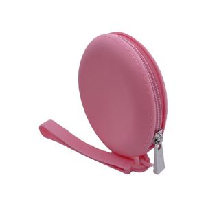 Fashionable Cover Open Style Headphone Waterproof Portable Small Storage <b>Pouch</b> Zipper Round Silicone Coin Purse - Product Image 4