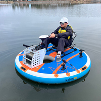 Bateau flottant circulaire électrique rond gonflable à siège unique pour la pêche