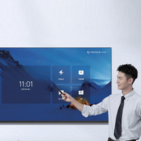 Pantalla Plana Interactiva Táctil 4K UHD de 55-86 Pulgadas, Pizarra Inteligente Todo en Uno con Sistema Dual Android/Windows para Centros Comerciales