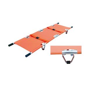 Keranjang lipat logam campuran aluminium, tipe sekop lipat tandu Transfer pasien oranye lipat terpisah - Product Image 2