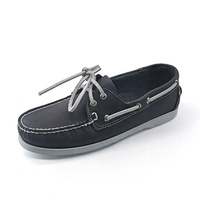 Mocassins unisexes légers et respirants en cuir véritable gris naturel de haute qualité, chaussures de marche pieds nus décontractées, style bateau, pour le printemps