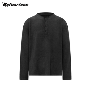 Camiseta de manga larga de lana lavada Vintage de alta calidad, venta al por mayor, marca de moda personalizada, camiseta informal de peso pesado de 330gsm para hombres - Product Image 1