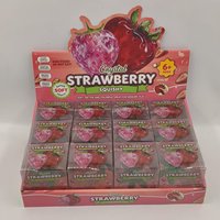 Jouet anti-stress transparent en TPR, gelée de vaseline fraise, effet souple, pour ASMR, à presser, en forme de fruit