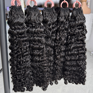 Cabello rizado de ganchillo, cabello humano, rizo birmano, color natural, cabello ligero para estilos de ganchillo bohemios - Product Image 3