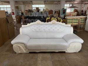 यूरोपीय हॉट सेल लिविंग रूम लक्जरी ऑस्ट्रेलियाई नक्काशी ठोस लकड़ी विला चमड़े के सोफे - Product Image 6